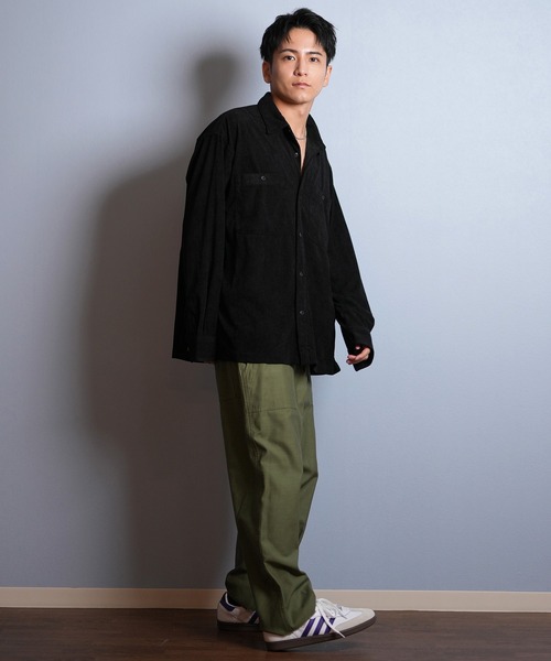 ムラサキスポーツ（ムラサキスポーツ）の「【ムラサキスポーツ限定】DEAR LAUREL/ディアローレル 長袖 シャツ コーデュロイ 無地 シンプル CORDUROY SHIRT D25F-2602（シャツ/ブラウス・メンズ・ピンク/サックスブルー/ブラック/ホワイト・L/M/XL）」の16枚目の写真
