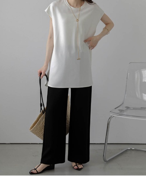 La-gemme(ラジェム)の「ポンチストレートパンツ(その他パンツ・レディース・チャコール/ベージュ/ブラック/グレー/ブラウン/サンドベージュ/カーキ・C/F/MT)」の1枚目の写真