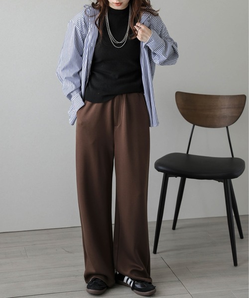 La-gemme(ラジェム)の「ポンチストレートパンツ(その他パンツ・レディース・チャコール/ベージュ/ブラック/グレー/ブラウン/サンドベージュ/カーキ・C/F/MT)」の15枚目の写真