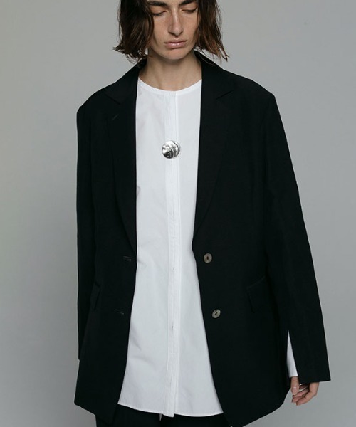 ETRE TOKYO(エトレトウキョウ)の「SANTEトリアセリネンエアリージャケット(テーラードジャケット・レディース・ネイビー/アイボリー/ブラック・S/M)」の3枚目の写真