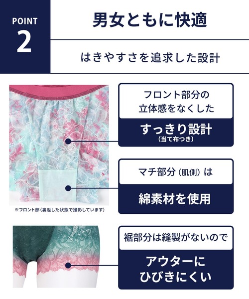 WACOAL MEN(ワコールメン)の「「レースボクサー」 ボクサーパンツ ユニセックス(ボクサーパンツ・レディース・グリーン/イエロー/ネイビー/サックスブルー・M/S/L)」の10枚目の写真