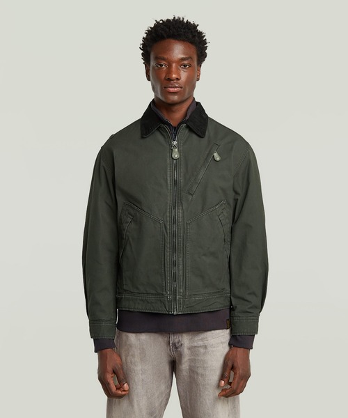 G-STAR(ジースター)の「DUTY CANVAS TRUCKER JACKET/ヴィンテージライクウォッシュド加工ジップアップトラッカーダックキャンバスブルゾン(ブルゾン・メンズ・ブラウン系その他/ブラック系その他・X-SMALL/X-LARGE/LARGE/MEDIUM/SMALL)」の1枚目の写真