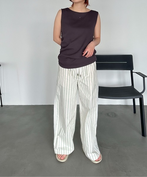 PILIT（ピリット）の「サイドレースストライプパジャマパンツ（その他パンツ・レディース・アイボリー/ピンク・MEDIUM）」の15枚目の写真