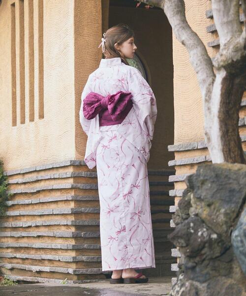 Maison de FLEUR　メゾンドフルール　浴衣のみ　ピンク　花柄　リボン リボン浴衣（浴衣）｜Maison de FLEUR（メゾンドフルール）の