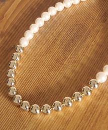 CURI BISCUI（キュリ　ビスキュイ）の「《日本製》パール×メタリック ネックレス（ネックレス）」