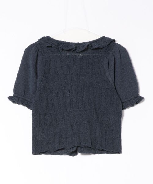 TINA:JOJUN(ティーナジョジュン)の「フリル付き 半袖ニットカーディガン TINA:JOJUN(カーディガン/ボレロ・レディース・ピンク/ネイビー・M)」の8枚目の写真