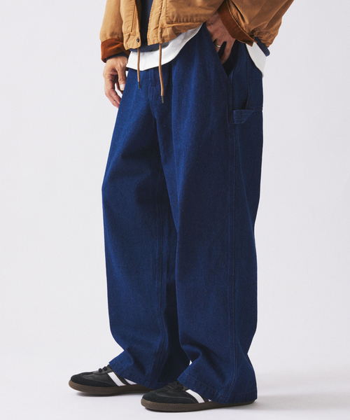 JOURNAL STANDARD relume（ジャーナルスタンダード　レリューム）の「10オンス デニム＆ヒッコリー ”レイジー” ペインターパンツ（デニムパンツ・メンズ・ネイビー/コバルトブルー/ブラック系その他/ベージュ・SMALL/MEDIUM/LARGE）」の3枚目の写真