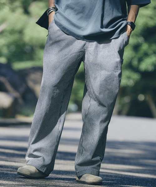 JOURNAL STANDARD relume（ジャーナルスタンダード　レリューム）の「10オンス デニム＆ヒッコリー ”レイジー” ペインターパンツ（デニムパンツ・メンズ・ネイビー/コバルトブルー/ブラック系その他/ベージュ・SMALL/MEDIUM/LARGE）」の4枚目の写真