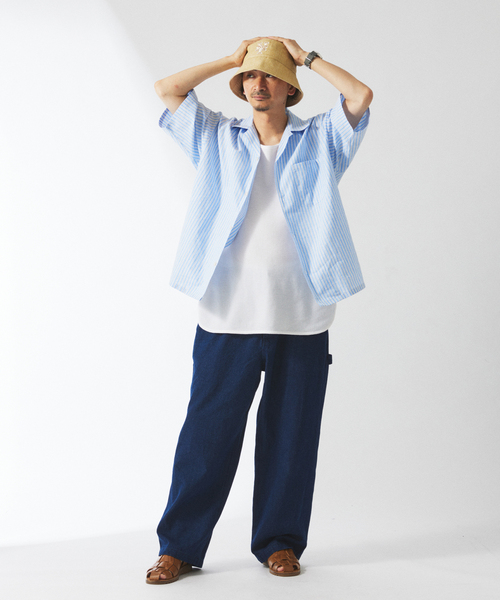 JOURNAL STANDARD relume（ジャーナルスタンダード　レリューム）の「10オンス デニム＆ヒッコリー ”レイジー” ペインターパンツ（デニムパンツ・メンズ・ネイビー/コバルトブルー/ブラック系その他/ベージュ・SMALL/MEDIUM/LARGE）」の22枚目の写真