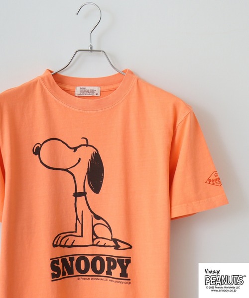 PEANUTS(ピーナッツ)の「PEAUTS ピグメントプリントTシャツ(Tシャツ/カットソー・メンズ・アイボリー系1/アイボリー系/アイボリー/オレンジ/オレンジ系/サックスブルー系/アイボリー系2/サックスブルー/ブラック/ブラック系・M/L/S/LL)」の10枚目の写真