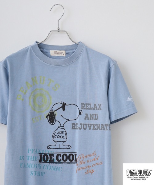 PEANUTS(ピーナッツ)の「PEAUTS ピグメントプリントTシャツ(Tシャツ/カットソー・メンズ・アイボリー系1/アイボリー系/アイボリー/オレンジ/オレンジ系/サックスブルー系/アイボリー系2/サックスブルー/ブラック/ブラック系・M/L/S/LL)」の7枚目の写真