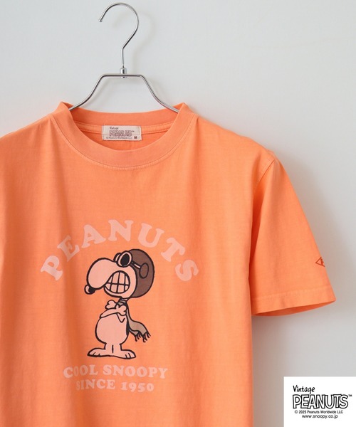PEANUTS(ピーナッツ)の「PEAUTS ピグメントプリントTシャツ(Tシャツ/カットソー・メンズ・アイボリー系1/アイボリー系/アイボリー/オレンジ/オレンジ系/サックスブルー系/アイボリー系2/サックスブルー/ブラック/ブラック系・M/L/S/LL)」の9枚目の写真