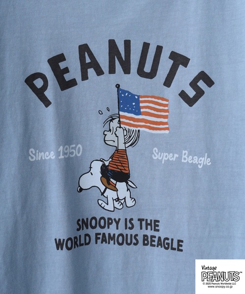 PEANUTS(ピーナッツ)の「PEAUTS ピグメントプリントTシャツ(Tシャツ/カットソー・メンズ・アイボリー系1/アイボリー系/アイボリー/オレンジ/オレンジ系/サックスブルー系/アイボリー系2/サックスブルー/ブラック/ブラック系・M/L/S/LL)」の22枚目の写真