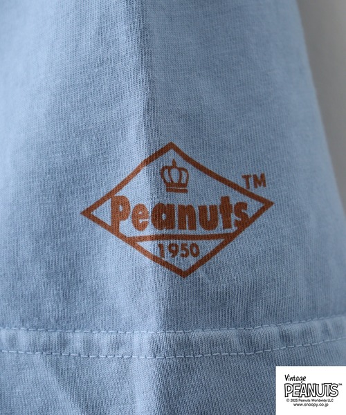 PEANUTS(ピーナッツ)の「PEAUTS ピグメントプリントTシャツ(Tシャツ/カットソー・メンズ・アイボリー系1/アイボリー系/アイボリー/オレンジ/オレンジ系/サックスブルー系/アイボリー系2/サックスブルー/ブラック/ブラック系・M/L/S/LL)」の21枚目の写真