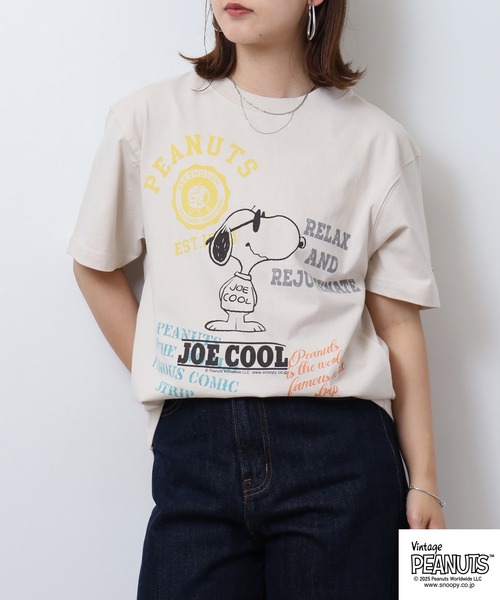 PEANUTS(ピーナッツ)の「PEAUTS ピグメントプリントTシャツ(Tシャツ/カットソー・メンズ・アイボリー系1/アイボリー系/アイボリー/オレンジ/オレンジ系/サックスブルー系/アイボリー系2/サックスブルー/ブラック/ブラック系・M/L/S/LL)」の18枚目の写真