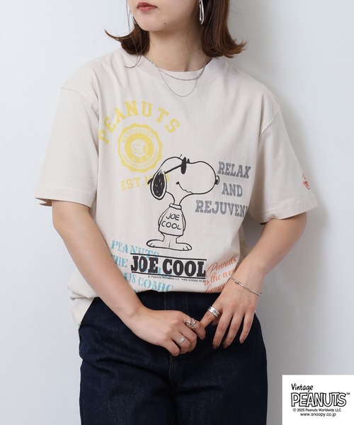 PEANUTS(ピーナッツ)の「PEAUTS ピグメントプリントTシャツ(Tシャツ/カットソー・メンズ・アイボリー系1/アイボリー系/アイボリー/オレンジ/オレンジ系/サックスブルー系/アイボリー系2/サックスブルー/ブラック/ブラック系・M/L/S/LL)」の16枚目の写真