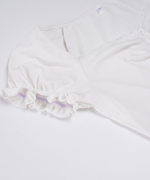 almo（アルモ）の「【LAMPOON】レースストールヘンリーネックTシャツ（Tシャツ/カットソー・レディース・グレー/ホワイト・SMALL/MEDIUM/LARGE）」の8枚目の写真