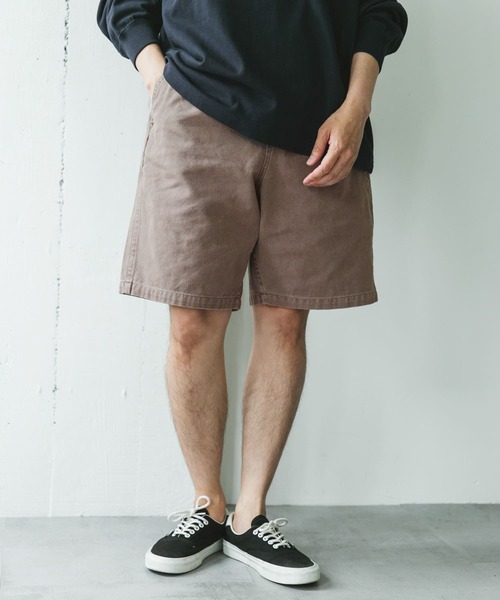 URBAN RESEARCH DOORS(アーバンリサーチドアーズ)の「ガーメントダイダックワイドショーツ(その他パンツ・メンズ・ブラック/ブラウン・MEDIUM/LARGE)」の9枚目の写真