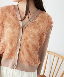 le.coeur blanc | 【長袖】チュール刺繍Vネックカーディガン(カーディガン/ボレロ)