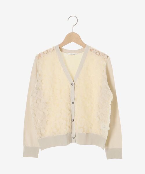 le.coeur blanc（ルクールブラン）の「《手洗い可能》チュール刺繍Vネックカーディガン（カーディガン/ボレロ・レディース・ブラック/ピンクベージュ/アイボリー/グレー/ブラウン/ベージュ・38）」の21枚目の写真