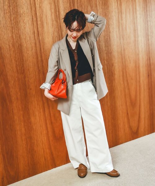 le.coeur blanc（ルクールブラン）の「《手洗い可能》チュール刺繍Vネックカーディガン（カーディガン/ボレロ・レディース・ブラック/ピンクベージュ/アイボリー/グレー/ブラウン/ベージュ・38）」の11枚目の写真