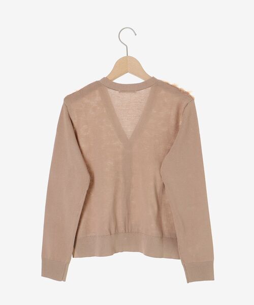 le.coeur blanc（ルクールブラン）の「《手洗い可能》チュール刺繍Vネックカーディガン（カーディガン/ボレロ・レディース・ブラック/ピンクベージュ/アイボリー/グレー/ブラウン/ベージュ・38）」の12枚目の写真