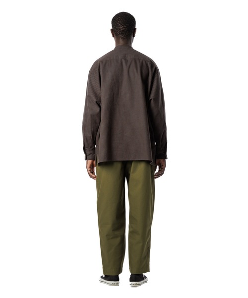 Sandinista(サンディニスタ)の「Band Collar Oversized Check Shirt / オーバーサイズバンドカラーチェックシャツ(シャツ/ブラウス・メンズ・オリーブ/ブラウン/ベージュ・MEDIUM/LARGE)」の22枚目の写真