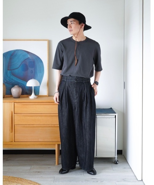 ZOZOMARKET（ゾゾマーケット）の「ZOZOMARKET by idaka-タックコクーンワイドデニム（デニムパンツ・メンズ・ブラック・マルチサイズ）」の9枚目の写真