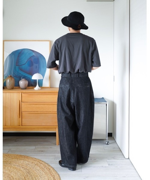 ZOZOMARKET（ゾゾマーケット）の「ZOZOMARKET by idaka-タックコクーンワイドデニム（デニムパンツ・メンズ・ブラック・マルチサイズ）」の10枚目の写真