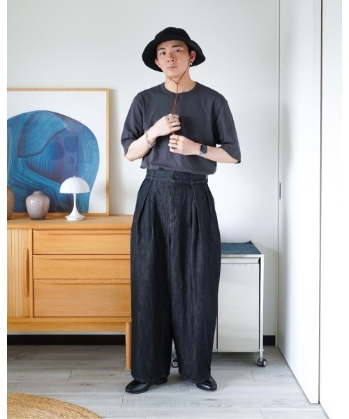 ZOZOMARKET（ゾゾマーケット）の「ZOZOMARKET by idaka-タックコクーンワイドデニム（デニムパンツ・メンズ・ブラック・マルチサイズ）」の8枚目の写真