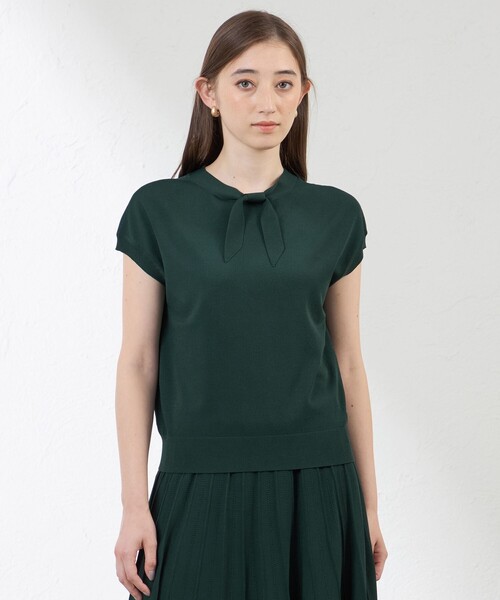 amaca(アマカ)の「リボンニット(ニット/セーター・レディース・ダークネイビー/グリーン系その他・38)」の2枚目の写真