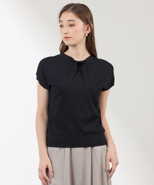 amaca(アマカ)の「リボンニット(ニット/セーター・レディース・ダークネイビー/グリーン系その他・38)」の1枚目の写真