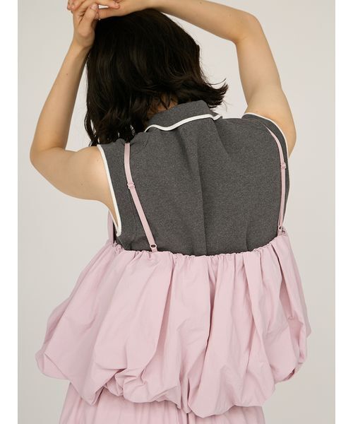 emmi(エミ)の「ナイロンバルーンビスチェ(その他トップス・レディース・ブラウン/ピンク・F)」の4枚目の写真