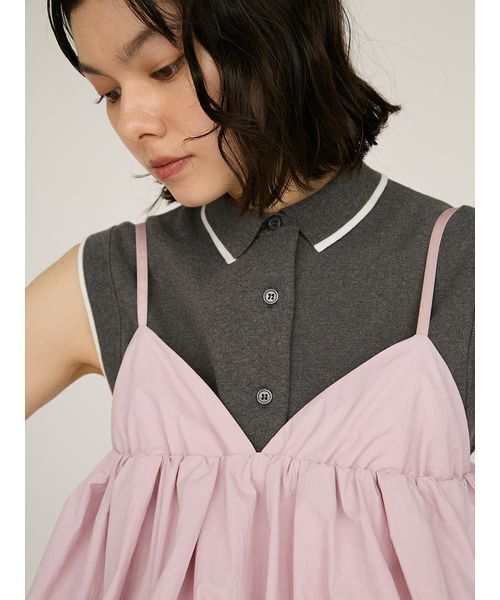 emmi(エミ)の「ナイロンバルーンビスチェ(その他トップス・レディース・ブラウン/ピンク・F)」の6枚目の写真