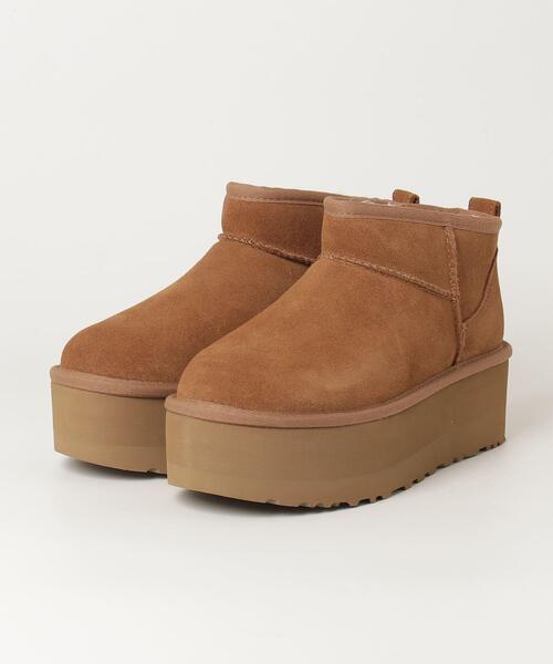 UGG(アグ)の「UGG/アグ/Classic Ultra Mini Platform/1135092(ブーツ・レディース・ブラック/ベージュ・7/8/6)」の2枚目の写真