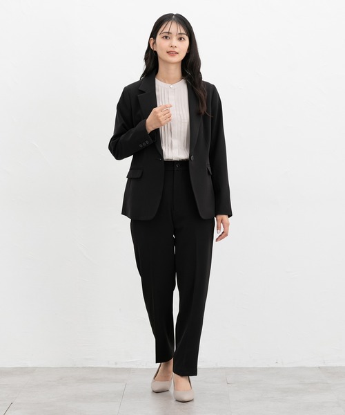 Honeys（ハニーズ）の「【ストレッチ・マシンウォッシャブル・イージーケア】１つ釦テーラードジャケット（テーラードジャケット・レディース・ネイビー/ブラック/ヘザーチャコール/ダークベージュ・M/S/L/LL/3L）」の7枚目の写真