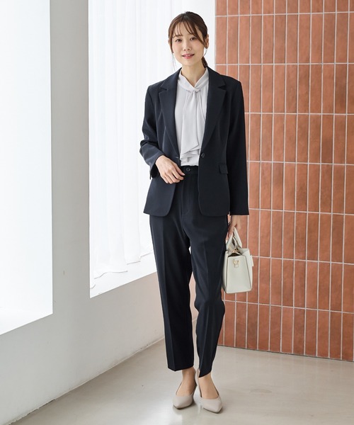 Honeys（ハニーズ）の「【ストレッチ・マシンウォッシャブル・イージーケア】１つ釦テーラードジャケット（テーラードジャケット・レディース・ネイビー/ブラック/ヘザーチャコール/ダークベージュ・M/S/L/LL/3L）」の10枚目の写真