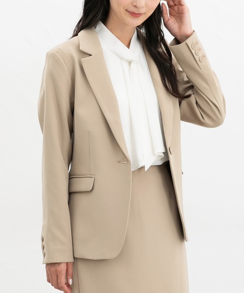 Honeys（ハニーズ）の「【ストレッチ・マシンウォッシャブル・イージーケア】１つ釦テーラードジャケット（テーラードジャケット・レディース・ネイビー/ブラック/ヘザーチャコール/ダークベージュ・M/S/L/LL/3L）」の11枚目の写真