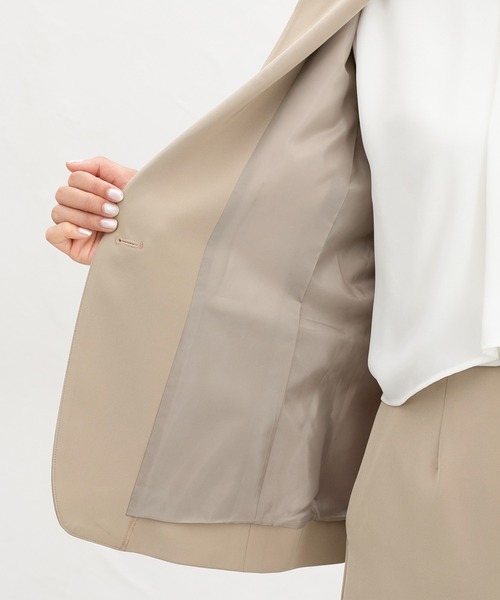 Honeys（ハニーズ）の「【ストレッチ・マシンウォッシャブル・イージーケア】１つ釦テーラードジャケット（テーラードジャケット・レディース・ネイビー/ブラック/ヘザーチャコール/ダークベージュ・M/S/L/LL/3L）」の12枚目の写真