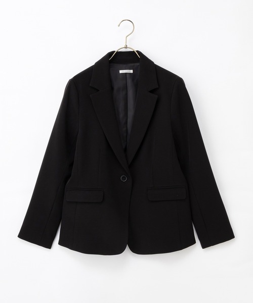 Honeys（ハニーズ）の「【ストレッチ・マシンウォッシャブル・イージーケア】１つ釦テーラードジャケット（テーラードジャケット・レディース・ネイビー/ブラック/ヘザーチャコール/ダークベージュ・M/S/L/LL/3L）」の13枚目の写真