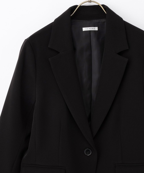 Honeys（ハニーズ）の「【ストレッチ・マシンウォッシャブル・イージーケア】１つ釦テーラードジャケット（テーラードジャケット・レディース・ネイビー/ブラック/ヘザーチャコール/ダークベージュ・M/S/L/LL/3L）」の14枚目の写真