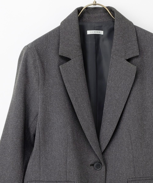 Honeys（ハニーズ）の「【ストレッチ・マシンウォッシャブル・イージーケア】１つ釦テーラードジャケット（テーラードジャケット・レディース・ネイビー/ブラック/ヘザーチャコール/ダークベージュ・M/S/L/LL/3L）」の18枚目の写真