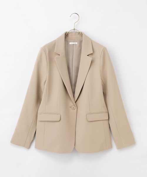 Honeys（ハニーズ）の「【ストレッチ・マシンウォッシャブル・イージーケア】１つ釦テーラードジャケット（テーラードジャケット・レディース・ネイビー/ブラック/ヘザーチャコール/ダークベージュ・M/S/L/LL/3L）」の19枚目の写真