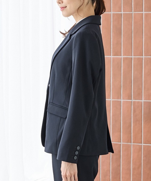 Honeys（ハニーズ）の「【ストレッチ・マシンウォッシャブル・イージーケア】１つ釦テーラードジャケット（テーラードジャケット・レディース・ネイビー/ブラック/ヘザーチャコール/ダークベージュ・M/S/L/LL/3L）」の21枚目の写真