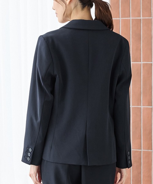 Honeys（ハニーズ）の「【ストレッチ・マシンウォッシャブル・イージーケア】１つ釦テーラードジャケット（テーラードジャケット・レディース・ネイビー/ブラック/ヘザーチャコール/ダークベージュ・M/S/L/LL/3L）」の22枚目の写真