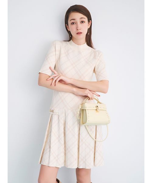 CELFORD（セルフォード）の「プリーツニットワンピース（ワンピース・レディース・ブラック/チェック/ライトピンク・38/36）」の3枚目の写真