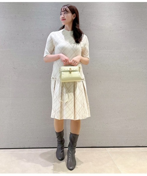 セルフォード　プリーツ　ニットワンピース CELFORD (セルフォード)プリーツニットワンピース 25秋冬【CWNO254097