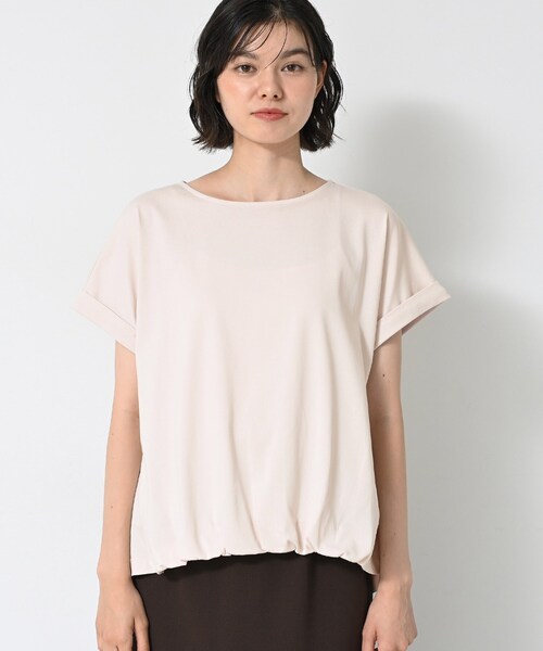 Dessin(デッサン)の「【二の腕カバー/UVカット】ロールアップスリーブ裾ギャザーカットソー(Tシャツ/カットソー・レディース・ネイビー系2/ナチュラル/ピンク/ホワイト・03/02/01/00)」の21枚目の写真