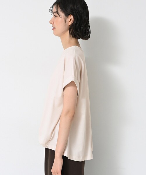 Dessin(デッサン)の「【二の腕カバー/UVカット】ロールアップスリーブ裾ギャザーカットソー(Tシャツ/カットソー・レディース・ネイビー系2/ナチュラル/ピンク/ホワイト・03/02/01/00)」の22枚目の写真