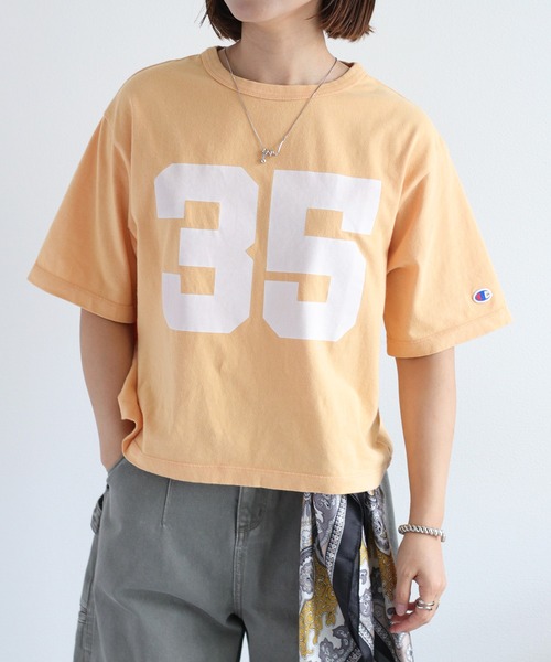 Champion(チャンピオン)の「【Champion】SHORT SLEEVE TEE(Tシャツ/カットソー・レディース・オレンジ/ミント/パープル・M)」の1枚目の写真